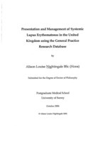 Presentation and Management of Systemic Lupus Erythematosus in the United Kingdom Using the General Practice Research Database.
