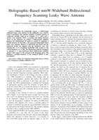 Holographic-Based mmW-Wideband Bidirectional Frequency Scanning Leaky Wave Antenna