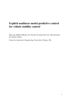 Explicit nonlinear model predictive control for vehicle stability control