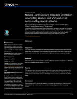 Natural Light Exposure, Sleep and Depression among Day Workers and Shiftworkers at Arctic and Equatorial Latitudes
