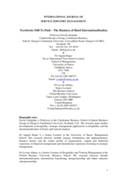 Territories still to find - the business of hotel internationalisation