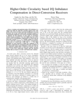 Higher-Order Circularity based I/Q Imbalance Compensation in Direct-Conversion Receivers