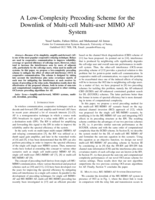 A low-complexity precoding scheme for the downlink of multi-cell multi-user MIMO AF system