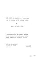 Some Aspects of Selectivity of Uni-Bivalent and Uni-Tervalent Cation Exchange Systems.