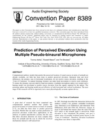 Prediction of perceived elevation using multiple psuedo-binaural microphones