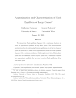 Approximation and Characterization of Nash Equilibria of Large Games