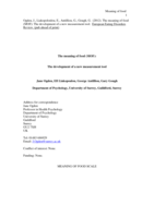 The meaning of food (MOF): The development of a new measurement tool