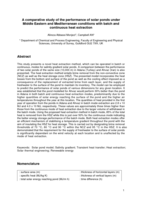 A comparative study of the performance of solar ponds under Middle Eastern and Mediterranean conditions with batch and continuous heat extraction