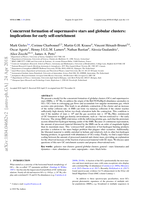Concurrent formation of supermassive stars and globular clusters: implications for early self-enrichment