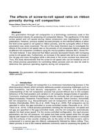 The effects of screw-to-roll speed ratio on ribbon porosity during roll compaction