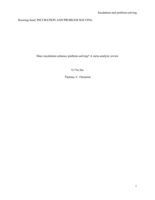 Does incubation enhance problem solving? A meta-analytic review.