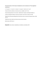 Characterisation of the faecal metabolome and microbiome of Thoroughbred racehorses.