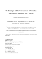 On the origin and the consequences of circadian abnormalities in patients with cirrhosis.