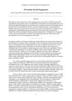 Personality and job engagement