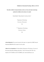 The effect of affective characterisations on the use of size and colour in drawings produced by children in the absence of a model.