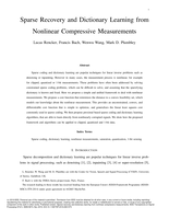 Sparse Recovery and Dictionary Learning From Nonlinear Compressive Measurements