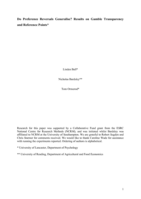 Do preference reversals generalise? Results on ambiguity and loss aversion