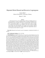 Repeated moral hazard and recursive Lagrangeans