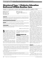 Structured Type 1 Diabetes Education Delivered Within Routine Care: Impact on Glycemic Control and Diabetes-Specific Quality of Life.