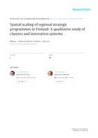 Spatial scaling of regional strategic programmes in Finland: A qualitative study of clusters and innovation systems