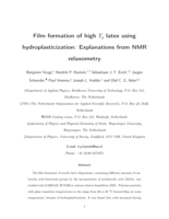 Film formation of high Tg latex using hydroplasticization: Explanations from NMR relaxometry