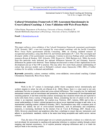 Cultural Orientations Framework (COF) Assessment Questionnaire in Cross-Cultural Coaching: A Cross-Validation with Wave Focus Styles