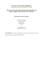 'Been There, Done That': International Student migration and Human Capital Transfers from the UK to Slovakia