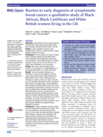 Barriers to early diagnosis of symptomatic breast cancer: a qualitative study of Black African, Black Caribbean and White British women living in the UK.