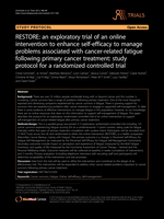 RESTORE: an exploratory trial of an online intervention to enhance self-efficacy to manage problems associated with cancer-related fatigue following primary cancer treatment: study protocol for a randomized controlled trial