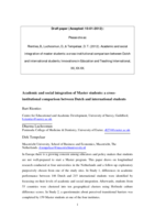 Academic and social integration of master students: a cross-institutional comparison between Dutch and international students