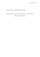 Eliciting rich dialogue through the use of activity-oriented interviews Exploring self-identity in autistic young people