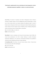 Mastering the complementarity between marketing mix, brand management, customer relationship management capabilities to enhance new product performance