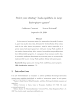 Strict pure strategy Nash equilibria in large finite-player games