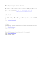 Hotel entrepreneurship in a turbulent environment