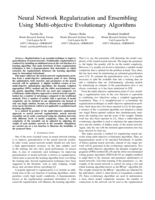 Neural network regularization and ensembling using multi-objective evolutionary algorithms