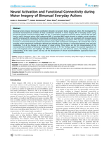 Neural Activation and Functional Connectivity during Motor Imagery of Bimanual Everyday Actions