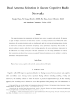 Dual Antenna Selection in Secure Cognitive Radio Networks