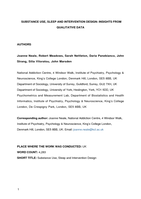 Substance use, sleep and intervention design: insights from qualitative data