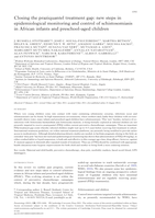 Closing the praziquantel treatment gap: new steps in epidemiological monitoring and control of schistosomiasis in African infants and preschool-aged children.