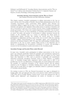 Australian Identity, Interventionism and the War on Terror