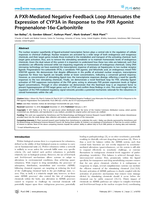 A PXR-mediated negative feedback loop attenuates the expression of CYP3A in response to the PXR agonist pregnenalone-16α-carbonitrile.