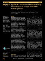 Systematic review of adherence rates by medication class in type 2 diabetes: a study protocol.