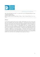 Necessity Killed the GATT - Art XX GATT and the Misleading Rhetoric about ‘Weighing and Balancing’