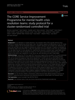 The CORE Service Improvement Programme for mental health crisis resolution teams: study protocol for a cluster-randomised controlled trial