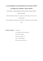 Use of the Higuchi's fractal dimension for the analysis of MEG recordings from Alzheimer's disease patients