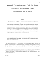 Optimal Z-complementary Code Set From Generalized Reed-Muller Codes