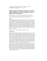 Implementation and initial evaluation of a decision support platform for selecting production routes of biomass-derived chemicals