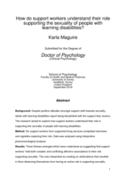 How do support workers understand their role supporting the sexuality of people with learning disabilities?