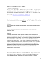 What makes health visiting successful – or not? 2. Principles of the service journey