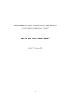 Predicate nouns in Russian